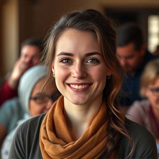 Portrait of Anya Petrova, praising the supportive Zenith Vitality community